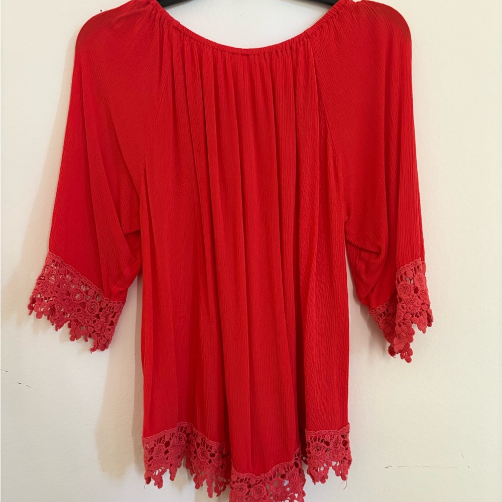 NY Collection Poppy color flirty top